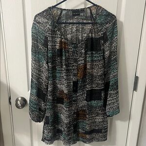 Tribal Multicolor Blouse - Black, Green, Brown